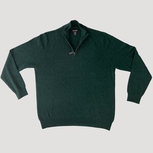 NEW: Men's XL 100% 2-ply Cashmere Green Sweater by Izaac Mizrahi